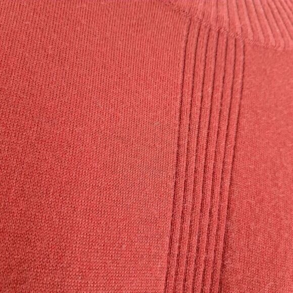 REPORT COLLECTION Italy Wool Blend Burgundy Fine Knit Crewneck Sweater Mens Sz L - Picture 6 of 13